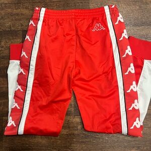 Kappa Red Sweatpants with Iconic Side Stripes